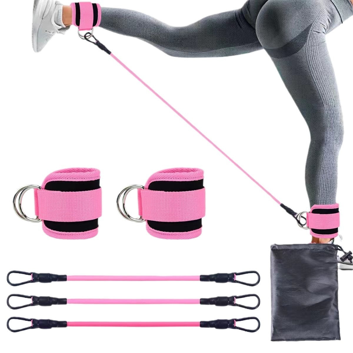 Ankle Strap Resistance Bands for Hip & Leg Workout 