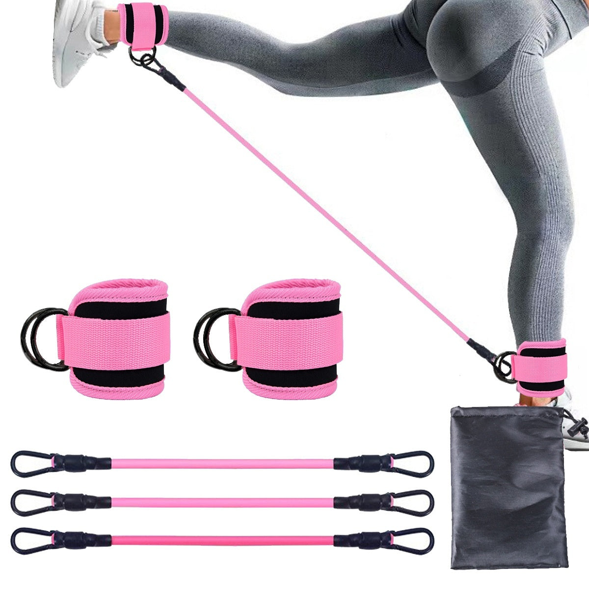 Ankle Strap Resistance Bands for Hip & Leg Workout 