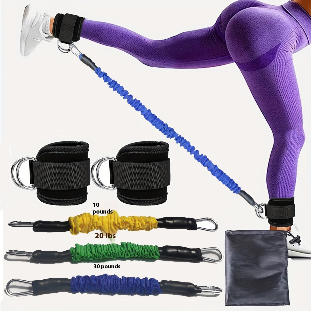 Ankle Strap Resistance Bands for Hip & Leg Workout 