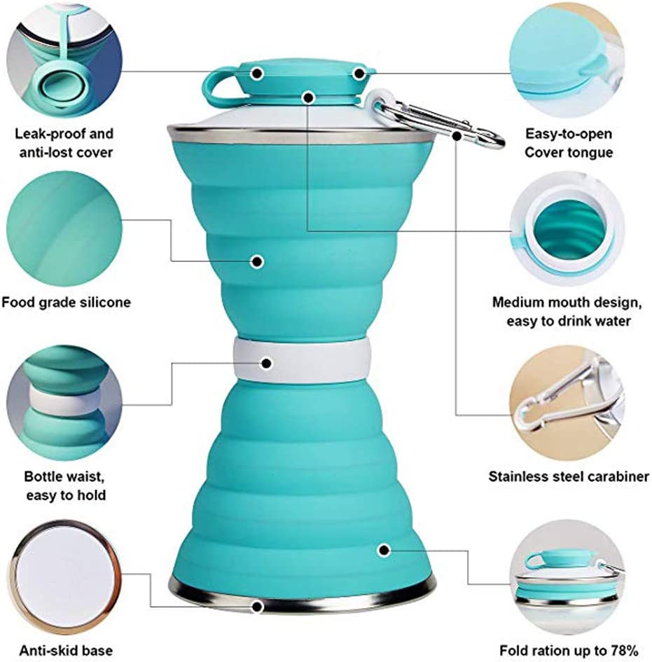 500ml Foldable Silicone Water Bottle
