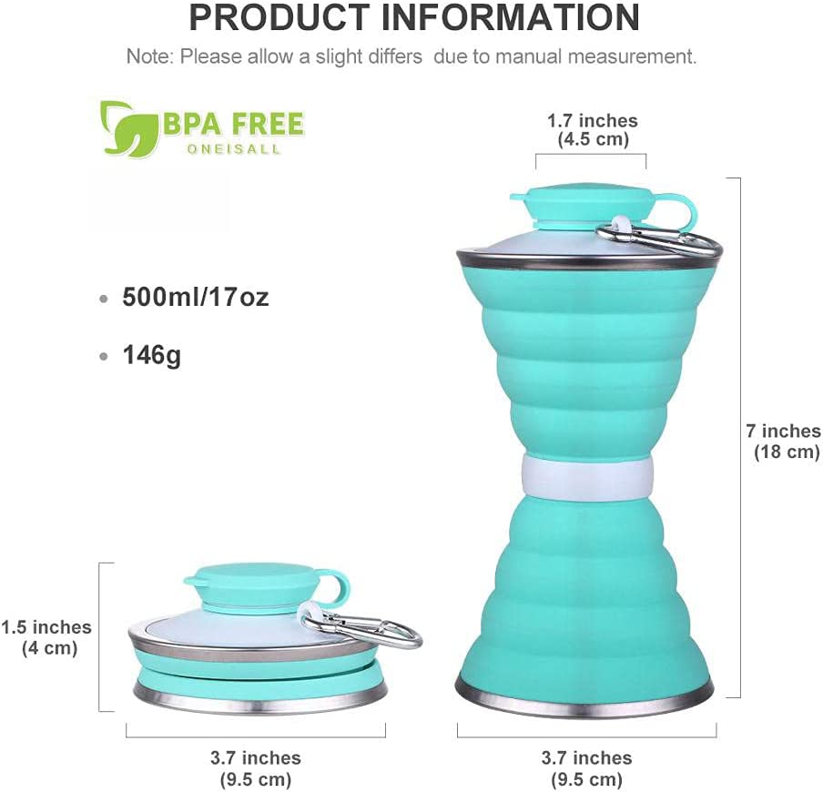 500ml Foldable Silicone Water Bottle
