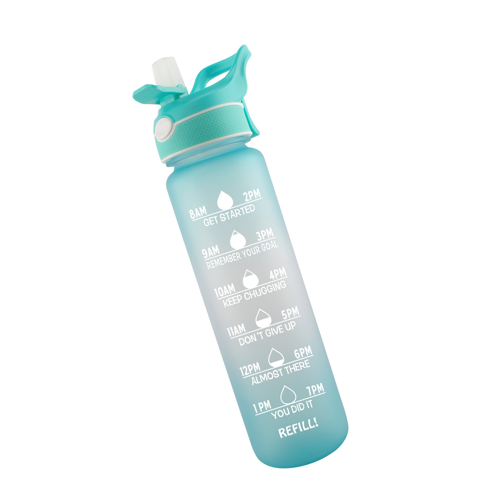 Sports Water Bottle with Straw & Bounce Cover

