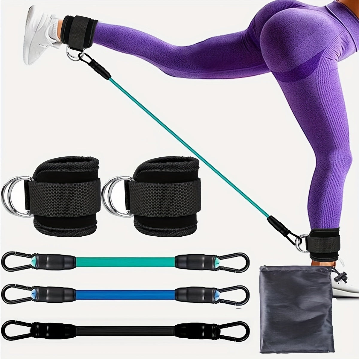 Ankle Strap Resistance Bands for Hip & Leg Workout 