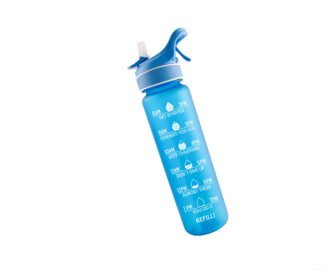 Sports Water Bottle with Straw & Bounce Cover
