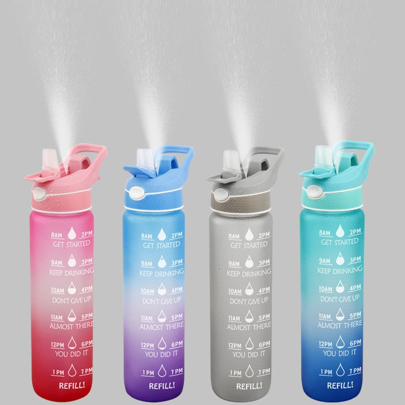Sports Water Bottle with Straw & Bounce Cover
